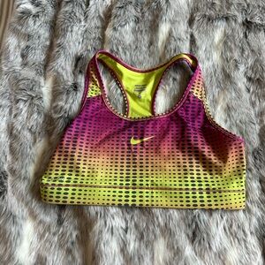 Nike 💫 Pro Dri-fit colorful dotted sports bra sz Large